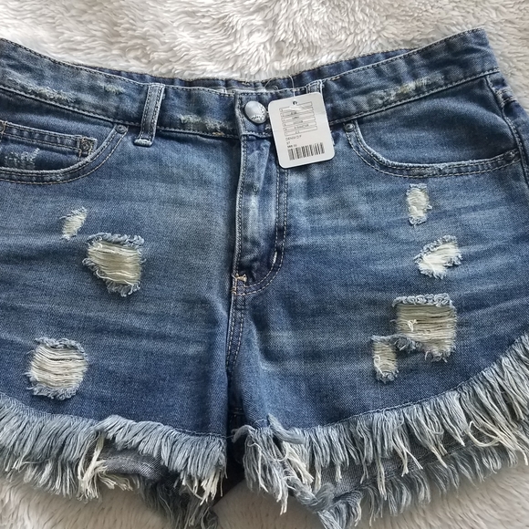 Free People Distress Dolphin Raw Hem Shorts - Picture 5 of 6
